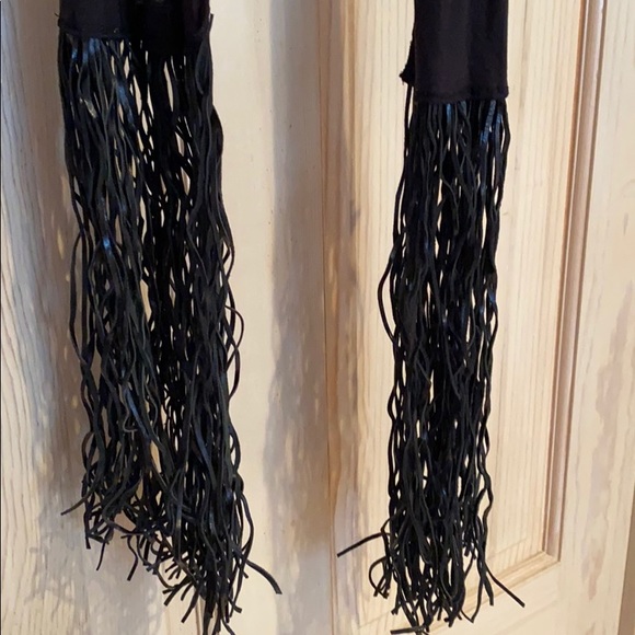 Fringe Black Scarf - Picture 2 of 3